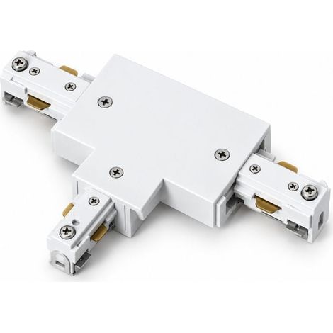 Connecteur T Rail Encastrable Monophasé Blanc - SILAMP (1/2)