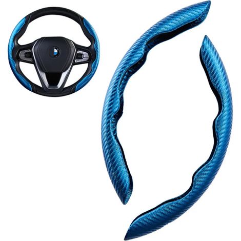 Cubierta universal para volante de GM, material de fibra de carbono ultraligero, antideslizante y transpirable, adecuada para la mayoría de los coches, SUV, camiones (1/5)