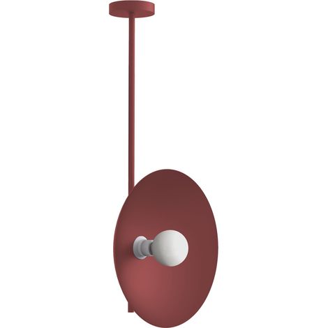 LUMICOM  CASSINI Plafoniera, 1XE27, max 42W, metallo, rosso cowhide, D40cm (1/4)