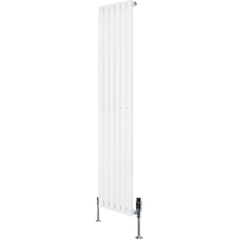 Gliederheizkörper mit TRV Chromventile, Vertikal, Weiß, 1600 x