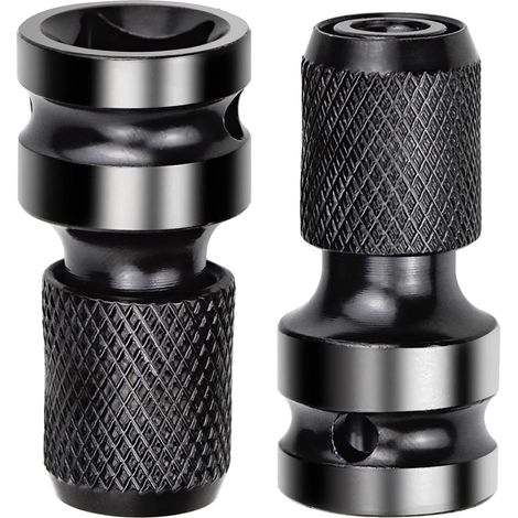 2 Pièces Adaptateurs de Douille 1/2" Carré à 1/4" Adaptateur Impact Cle a Choc Convertisseur de Libération Rapide pour Clé à Cliquet Impact et Porte-embout de Tournevis (1/5)