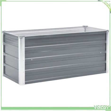 Lit surélevé de jardin - FAFEICY - 44854 - Acier galvanisé - 100x40x45 cm - Fond ouvert (1/5)