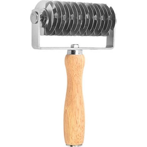 Cortador de masa para tarta, Cortador de masa de acero inoxidable, galletas, pasteles, pizzas, pan y confitería, Con mango de madera, 12,5 cm (1/5)
