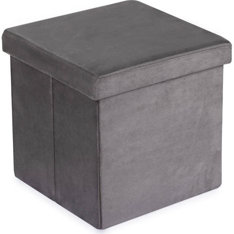Pouf aus grauem Samt 600x300x240 (1/4)