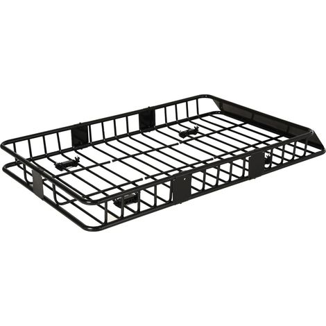 CHICFURN Cesta de techo para coche ajustable 109-162 x 99 x 16 cm metal negro, 100 kg (1/5)
