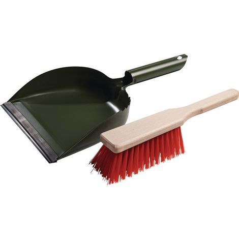 Juego de recogedor con mango metálico Metall.lack.Bl. LxB1 cepillo de mano y 1 recogedor