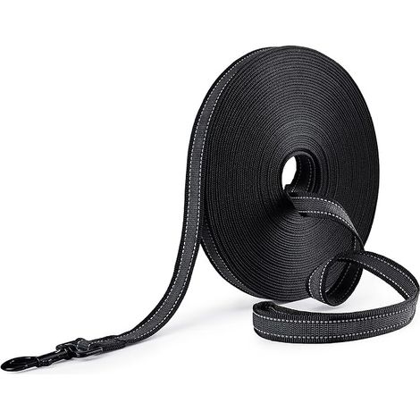Dog Lead for Small to Large and Medium Dogs with Rubbers and Reflective Strips, 5 m 10 m 15 m 20 m Long Training Leash Soft Nylon 20 m x 2.5 cm (1/5)