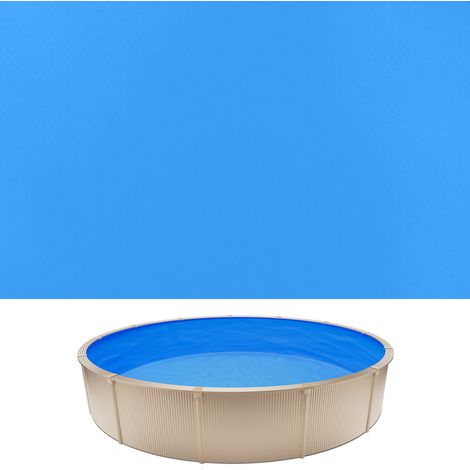 VEVOR Liner Piscine Hors-Sol Ronde Diametre 350,5 cm Hauteur Paroi 120 cm Film Interieur de Piscine Epaisseur 0,8 mm pour Renovation Etancheite, Systeme Unibead, en PVC, Anti-UV, Anti-Dechirure, Bleu (1/5)