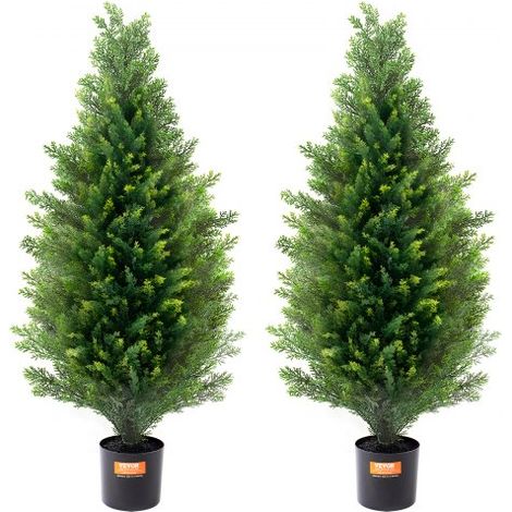 Arbre Topiaire Artificiel Cèdre - Lot de 2 - 91 - 4 cm (1/5)