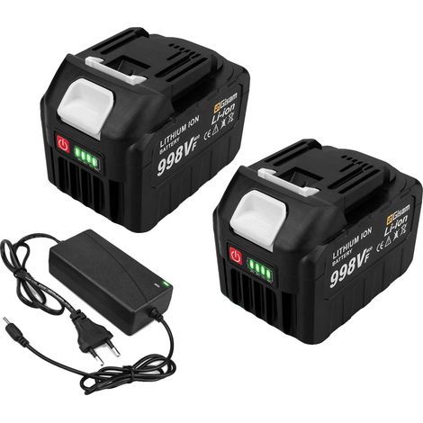 Batterie Lithium-ion Rechargeable, Capacité de 22500mAh, Compatible avec les Outils Électriques, 2x998VF-1xChargeur (1/2)