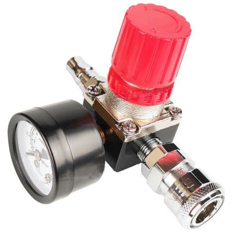 Pneumatic Components C-Type Quick Insert Air Compressor Pressure Regulating Valve 140 PSI Square Iron Three-hole Air Pump Accessories (1/4)