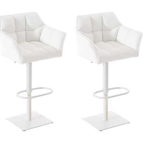 2er Set Barhocker Damaso Kunstleder weiß weiß (1/5)