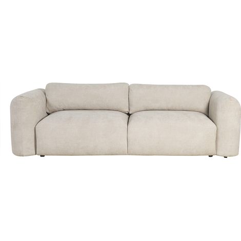 Schlafsofa mit Bettkasten aus beigem Chenille-Veloursstoff 4-Sitzer CRUSH