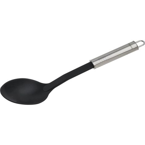 Fackelmann Servierlöffel Ovalgriff schwarz 31 cm Küchenhelfer
