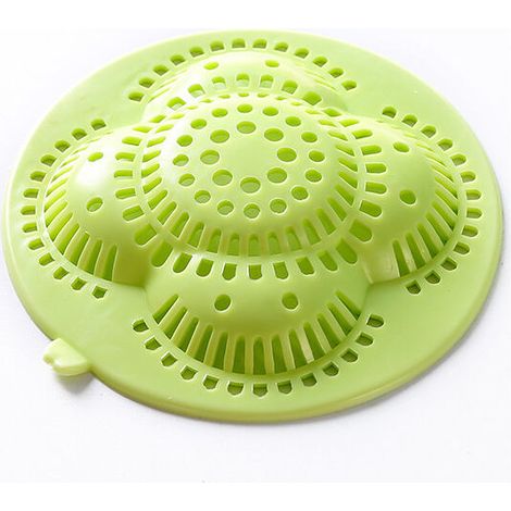 1 pc Filtre dévier en Plastique Crépine de Baignoire ou lavabo Couvercle du Drain en Motif de Fleurs Creuses Attrape-Cheveux pour la Cuisine ou Salle de Bains (vert)