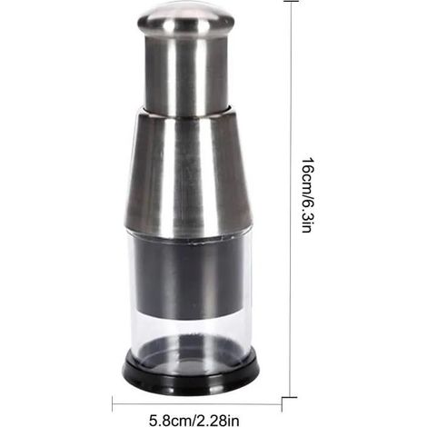 Hachoir Manuel - Inox - Presse-Ail - Acier Inoxydable - Multifonction - Facile à Nettoyer