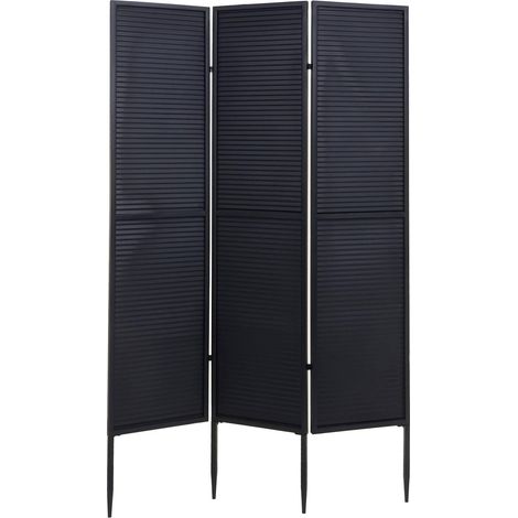 Garten-Paravent HHG-223, Raumteiler Trennwand Sichtschutz, Metall 200x121cm schwarz (1/5)