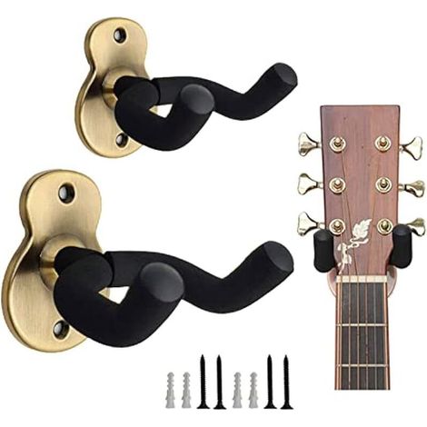 Support mural pour guitare - En laiton - Antidérapant - Durable - Pour guitare électrique, mandoline, ukulélé (1/5)