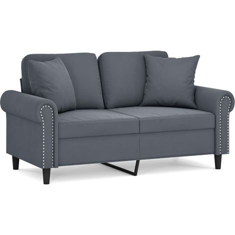 Maison Exclusive - Divano a 2 Posti con Cuscini Grigio Scuro 120 cm in Velluto