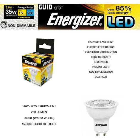Energizer S8821 LED GU10 Bulb Warm White 3.8W ENG4327 (1/5)
