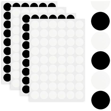 216 Pièces (Noir, Blanc) Auto Adhésif Trou de Vis Autocollants, Capuchons Autocollants pour Vis, Vis Trou Autocollants, Autocollants Trous de Vis,Cache Couvre Vis,21 mm,pour Vis Porte Armoire Meubles (1/5)