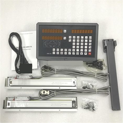 Échelle linéaire numérique Instruments de Haute précision Tour & Moulin 2 Axe Lecture numérique avec 2 pcs Échelles de Verre linéaire pour la Machine de Tour de fraisage de Moulin (1/5)