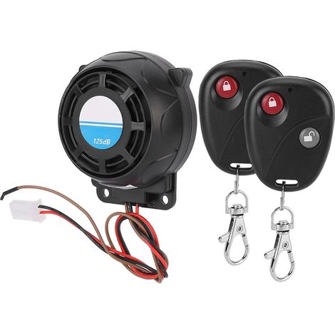 Avertisseur sonore antivol télécommandé pour moto (105-125 dB) (1/5)
