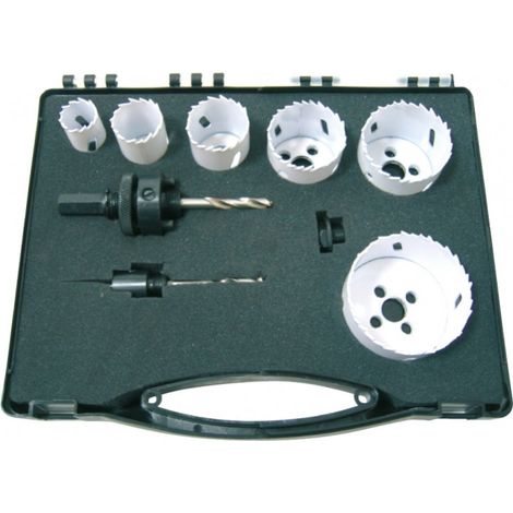 Leman - Coffret de 6 Trépans Bi-Métal Diam22/29/35/44/51/67 + 2 Mandrins + 1 Foret