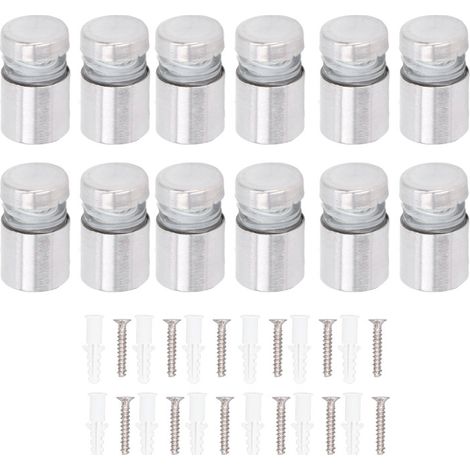 Lot de 12 vis d'écartement en acier inoxydable pour panneaux muraux publicitaires, clous pour acrylique 16 x 20 mm (1/5)