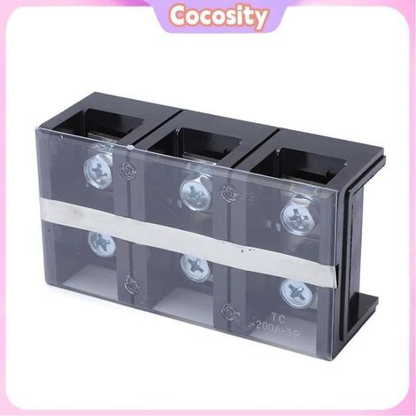 Cocosity Bornier 200A 3P 200A Terminal 3P Terminal High Current Brip de Cuivre avec Couverture Claire pour moto cosses (1/5)