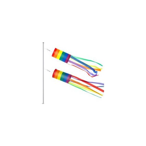 2 Paquets Manche à Air Décoration Suspendue Arc en Ciel Coloré Manche à Air Matériau Imperméable à l Eau pour Accrochage Extérieur, 39.9 Pouces (Colonne Arc en Ciel)