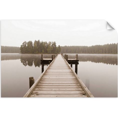 Selbstklebendes Poster – Wandsticker Pier See Landschaft Natur 60x40 cm