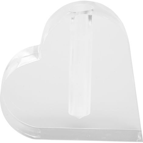Support à Rose en Forme de Cœur en Acrylique Transparent - Présentoir pour Fleurs Unique, Décor Élégant pour Rose Réelle (1/5)