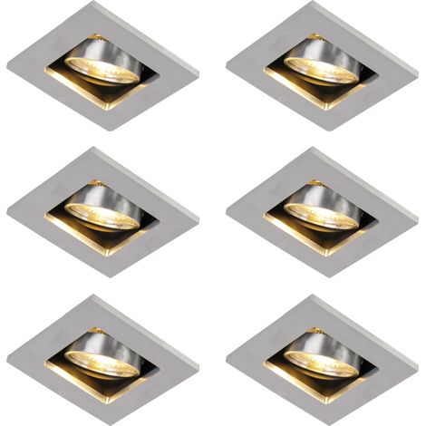QAZQA Set di 6 faretti da incasso moderni in alluminio
