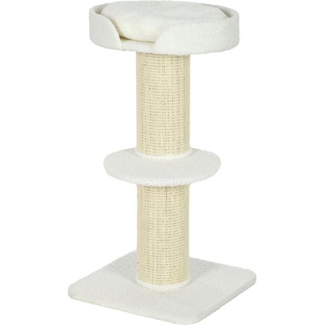 Arbre à chat centre d'activités 45 x 45 x 91 cm repos et jeu scandinave contemporain en panneaux de particules crème (1/5)