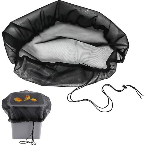 Filet de protection pour tonneau de pluie (95cm), moustiquaire ajustable anti-insectes, filet anti-chutes de feuilles pour jardin extérieur, couverture résistante pour collecteur d’eau. (1/5)