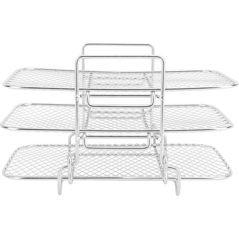 de friture à 3 niveaux en acier inoxydable grille empilable