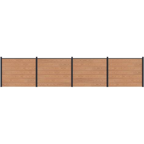 vidaXL Pannello di Recinzione 4 pcs WPC e Alluminio Marrone