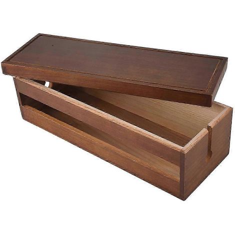 Boîte de rangement de câbles en bois pour multiprise, protection contre les surtensions et autres câbles. (1/5)