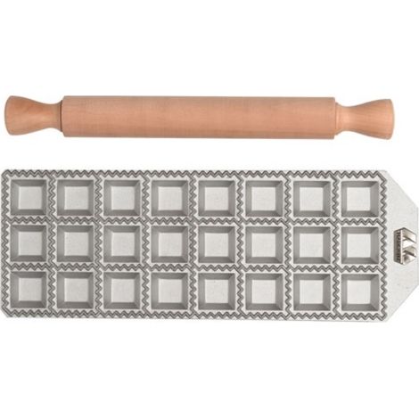 FORMA RAVIOLI MARCATO TAGLIA QUADRA 24 PZ. + RULLO (1/5)