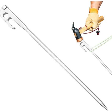 Piquets métalliques pour le sol Piquets de tente pour bâche, piquets de fixation pour auvent, piquets de sol en acier inoxydable pour auvent de camping et randonnée (1/5)