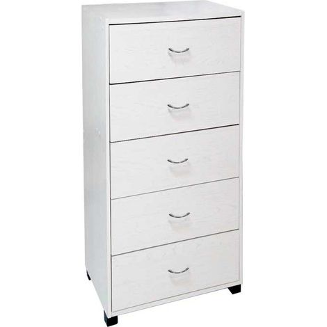 Kommode Schlafzimmer Como 'mit 5 Schubladen weiß cm 50 x 40 x 101 h (1/2)