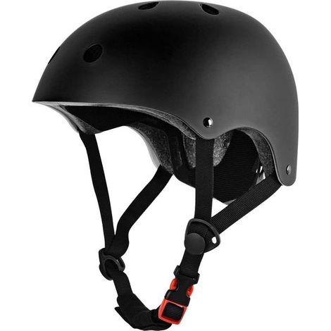 Casque de skateboard, casque de trottinette, casque de skate noir, casque de vélo (1/5)