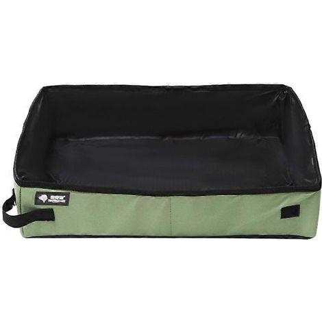Bac à litière pliable pour chats de taille moyenne et chatons, idéal pour les voyages - Vert S (1/5)