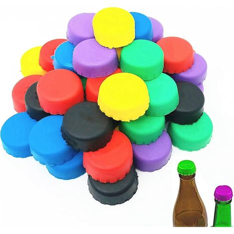 48 bouchons en silicone réutilisables pour bouteilles de bière, colorés et réutilisables, parfaits pour le brassage maison et la fabrication de bière artisanale. (1/5)