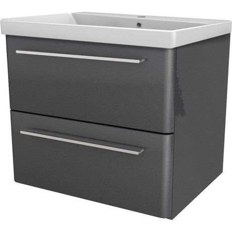 Lanzet K8 Badmöbel Set 2-teilig, 60cm, Grau, Keramikbecken-06376145 (1/5)