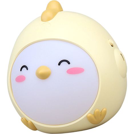 Veilleuse tactile en forme de coq, lampe de chevet LED jaune, mignonne et innovante, rechargeable par USB, pour la chambre. (1/5)
