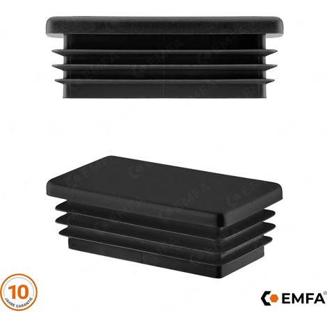 Bouchons lamellaires rectangulaires 80x40 mm Noir 10 pièces Bouchons rectangulaires Bouchons de tuyau Embouts rectangulaires (1/3)