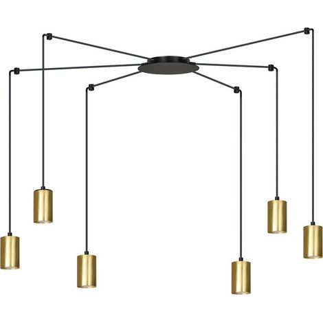 Lampada a Sospensione Traker, Acciaio verniciato a polvere, Nero, Oro, 300x300x14 cm (1/5)
