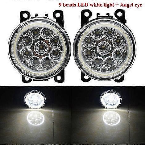 2x Feux antibrouillard LED Angel Eye 2 en 1 avec feux de jour pour Mitsubishi Outlander 2012-2018 et Mitsubishi ASX 2013-2014 (9 SMD - Angel Eye) (1/4)